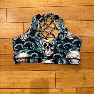 CVG kraken skull butterfly back sports bra Sz M constantly varied gear